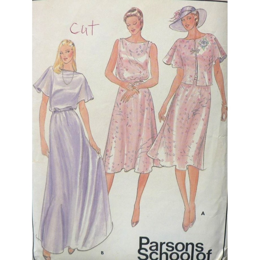 Vintage Butterick 3702 Bridesmaid/Mother of the Bride‎ Dress/Jacket Size 10 Cut